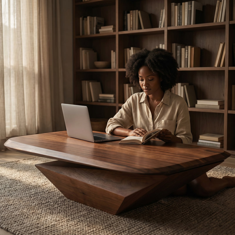 Modern Affordable Luxury Solid Walnut Coffee Tabl