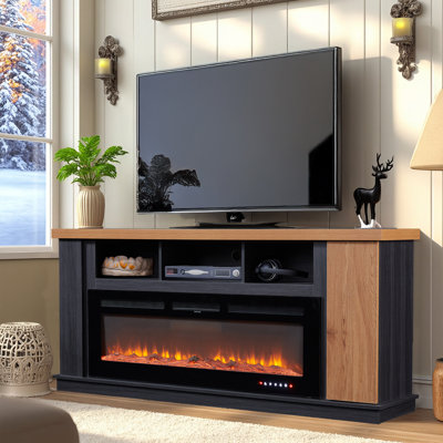 70" TV Stand For TVs Up To 80" with Fireplace Included