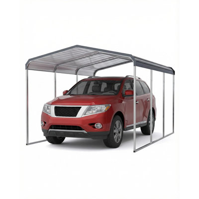 10x15 FT Heavy Duty Metal Carport, Oversized Steel Car Port for Trucks, Boats, Tractors – All-Weather Protection