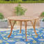 Ensemble repas d'extérieur - table Hermosa en bois d'acacia de qualité supérieure et chaises en osier avec coussin crème pour une expérience culinaire confortable, convient aux grands rassemblements (1 table + 4 chaises)
