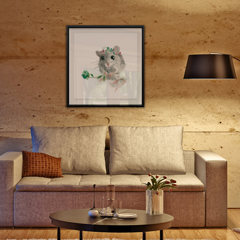 «Garden Critter Mouse» - reproduction de cadre photo, H 30,5 po x l 30,5 po x P 1,5 po