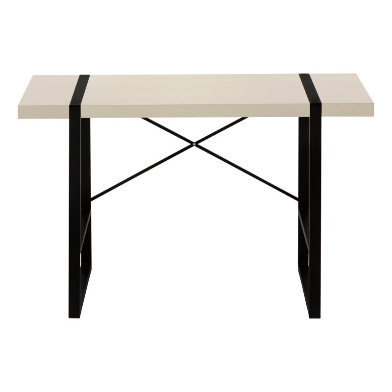 Bureau d'ordinateur, bureau personnel, ordinateur portable, L 48 po, travail, stratifié, métal noir, contemporain, moderne