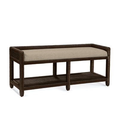 Glinda Wicker Shelves Storage Bench by Birch Lane
