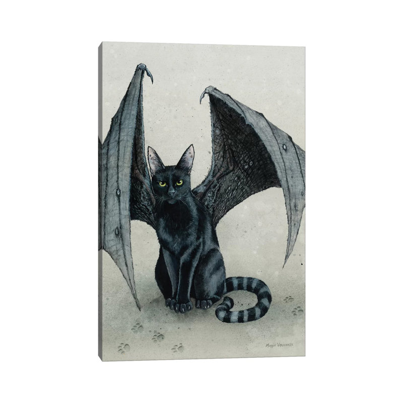 Reproduction d’art, "The City Battycat" par Maggie vandewalle, H 48 po x l 32 po x P 1,5 po, Toile tendue, Pas de tapis