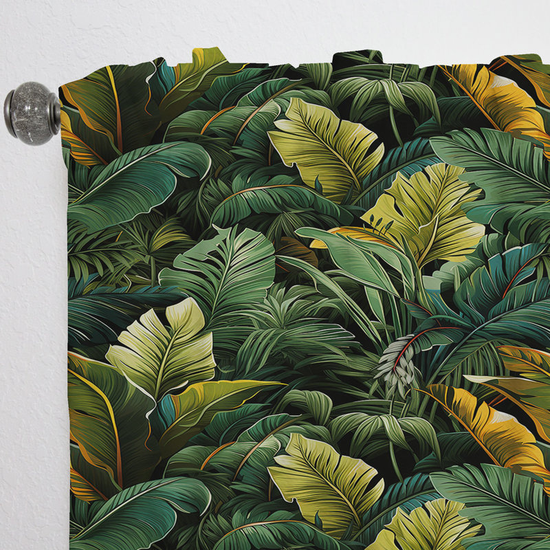 Tropicana Jungle - motif tropical - rideau en velours tropical - obscurcissant - 1 panneau, L 52 po x L 90 po