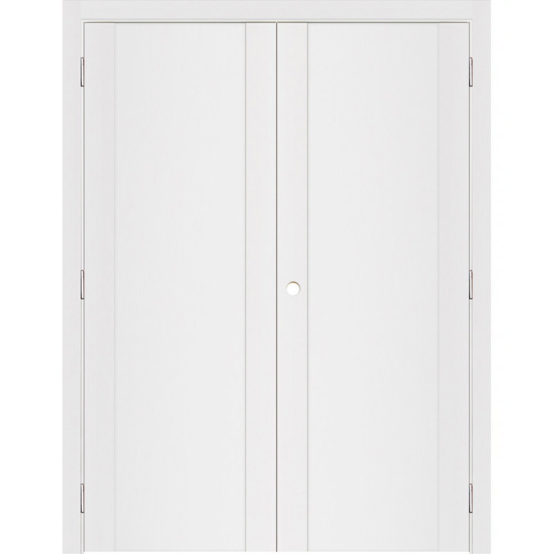 Double porte intérieure stratifiée blanc doux pré-suspendu Stile 001, 60 po x 80 po, Droite / vers l'intérieur