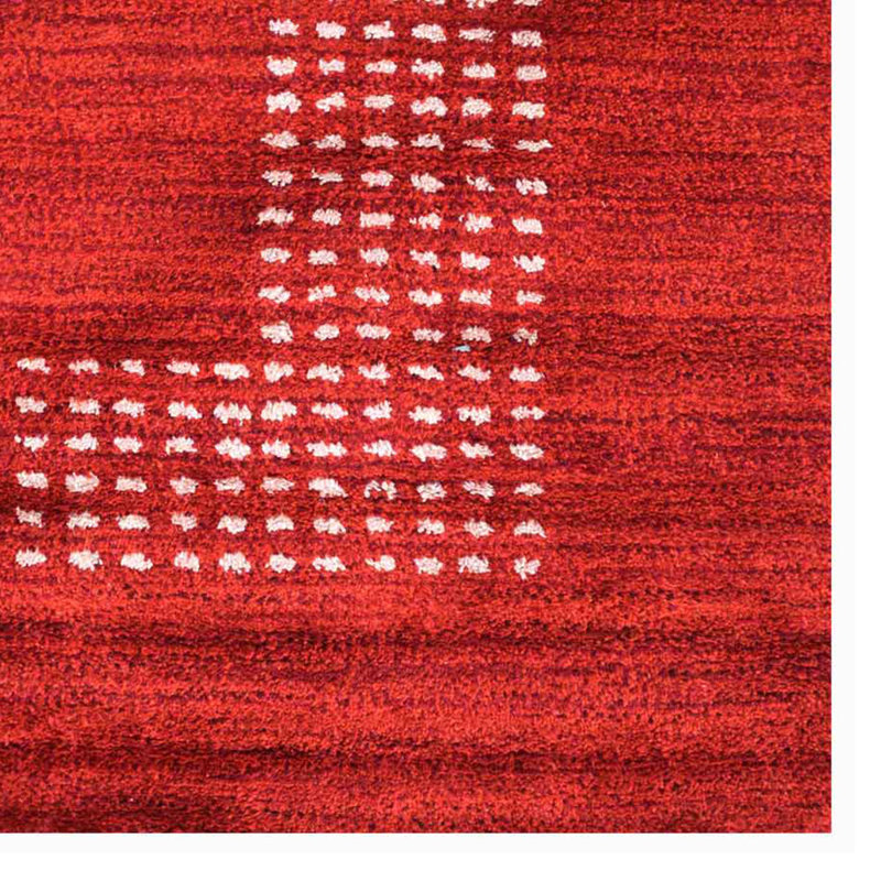 Hand Knotted Loom Silk Area Rugs - Red Colour, Rectangle 5' x 8'