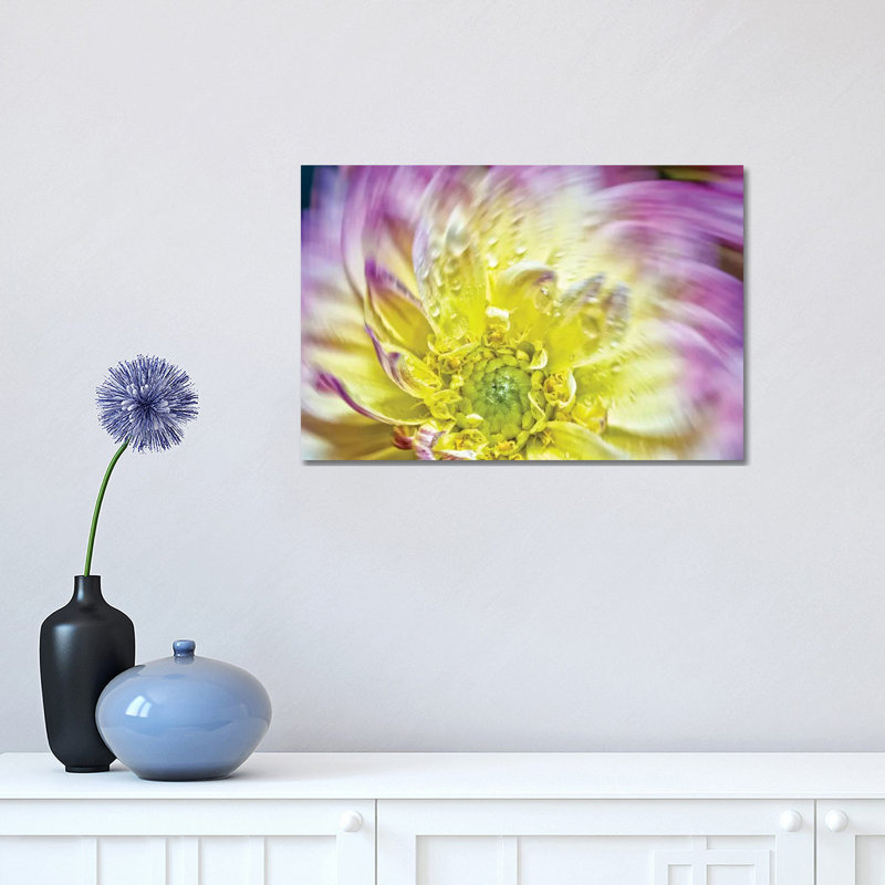 Spin Up Of A Yellow Dahlia by Glauco Meneghelli - Wrapped Canvas Print, 30.48cm H x 45.72cm W x 1.905cm D