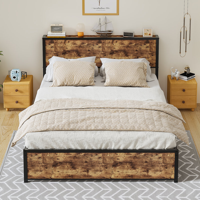 Amby Metal Storage Bed, Double (4'6)