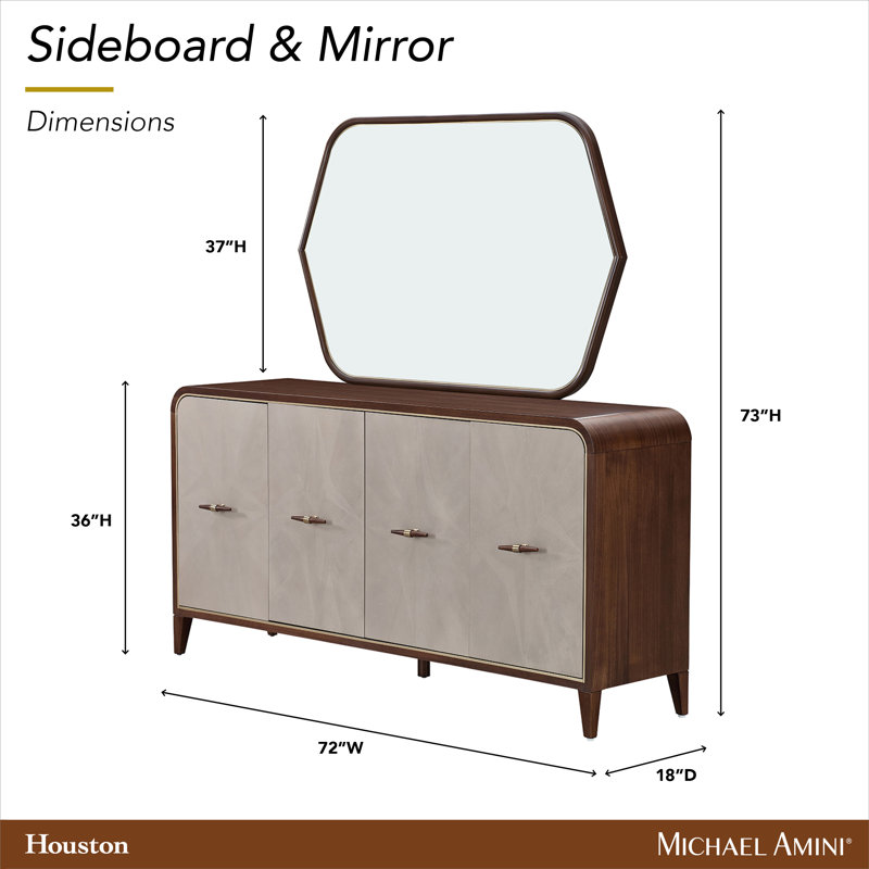 Houston Sideboard With Mirror - Walnut