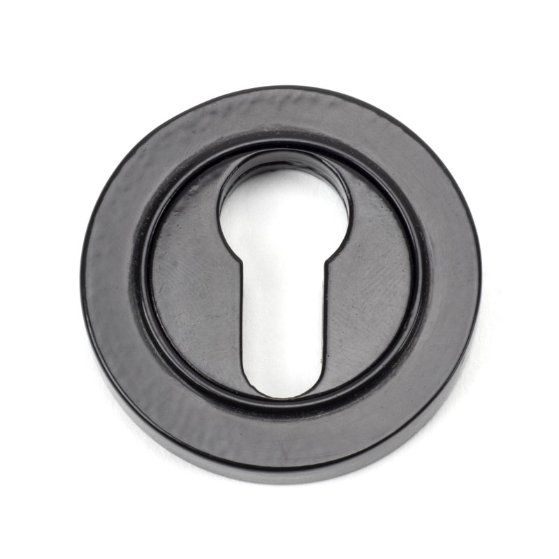Concealed, Plain Escutcheon 3 Piece Door Accessory Set, Black