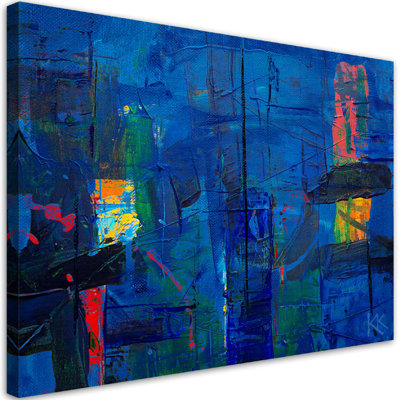 Blue Abstraction - No Frame Print on Canvas