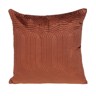  Coussin décoratif en velours orange brûlé