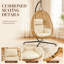 Balancelle hamac intérieure / extérieure en PE avec support, 350 lb, beige