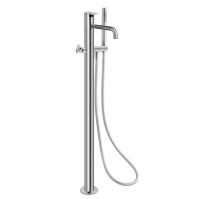 Acquaco Linki Tek Zero Single-Hole Two Handle Freestanding Bathtub Faucet with Hand Shower with 9-7/8'' Spout Reach