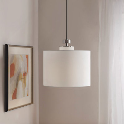 Luminaire suspendu en métal avec abat-jour tambour