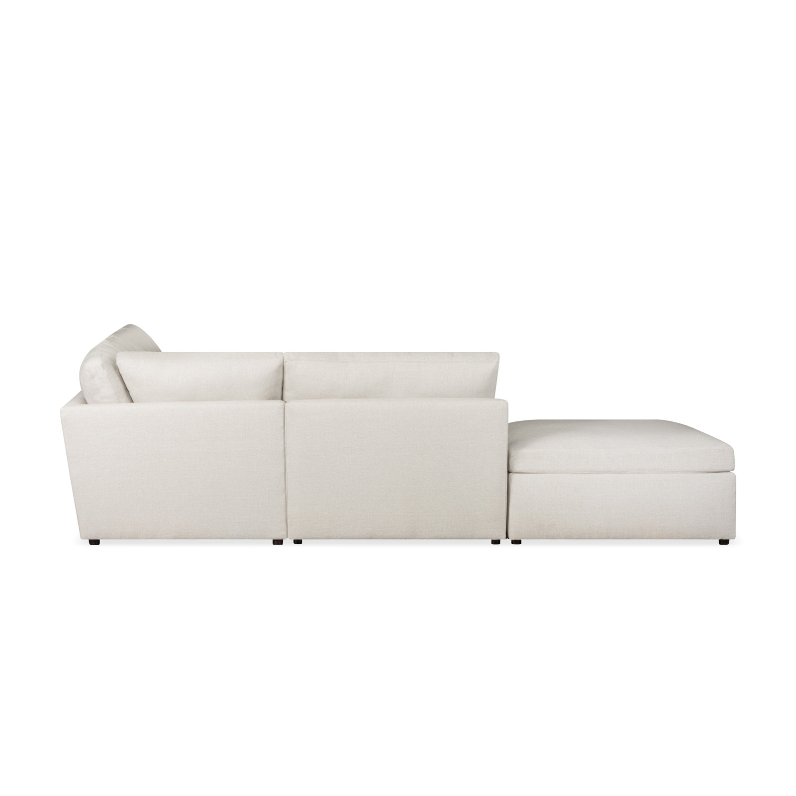 Essex 5-Piece Upholstered Modular Sectional, Left Hand Facing, Macarena Light Gray Basketweave Fabric