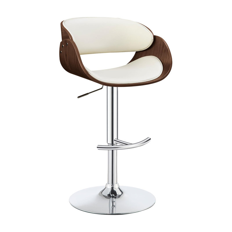 Tabouret de bar réglable en hauteur Mamertas, Écru