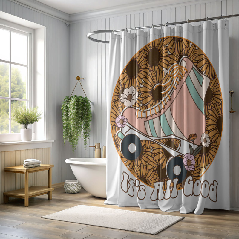 Arasely Floral Shower Curtain, H 74 po x l 71 po
