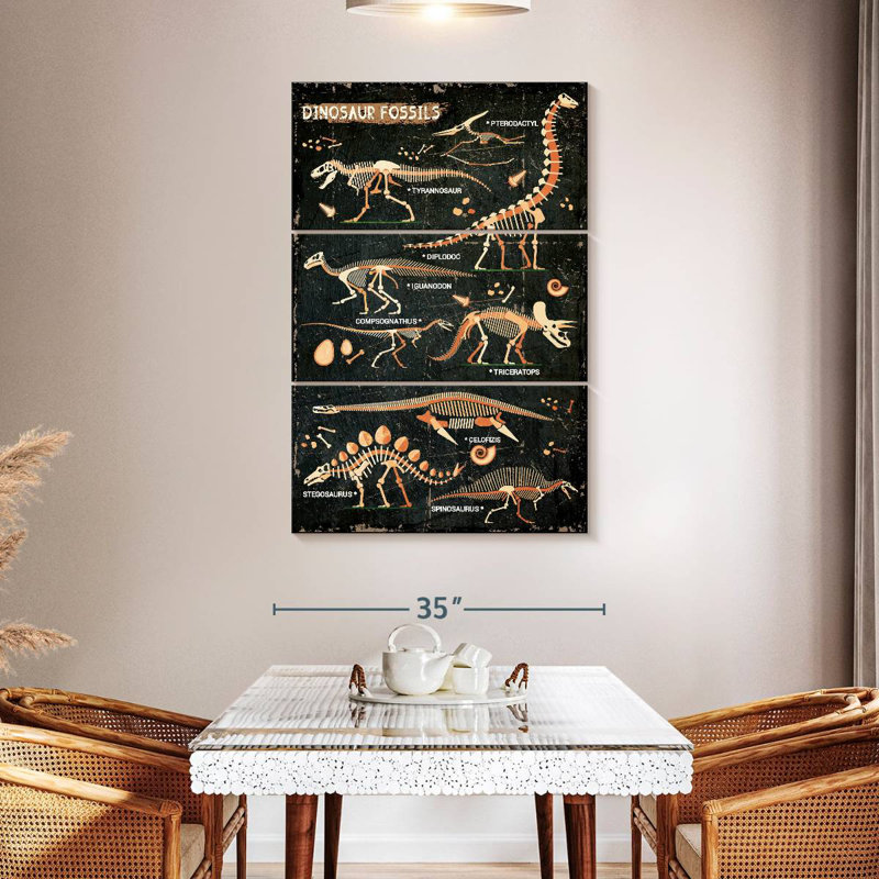 Tableau des fossiles de dinosaures Ashelle