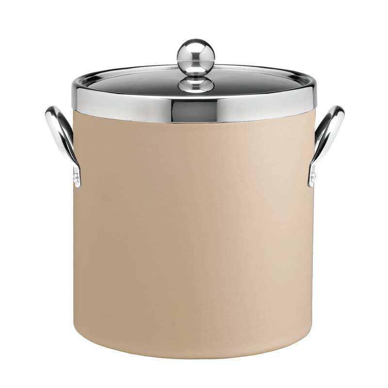Schuykill 3 pintes Seau à glace avec couvercle chromé, Beige