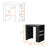 Kitchen Island Doyle, Three Side Shelves, Black / Ibiza Marble Color Finish-1104601632