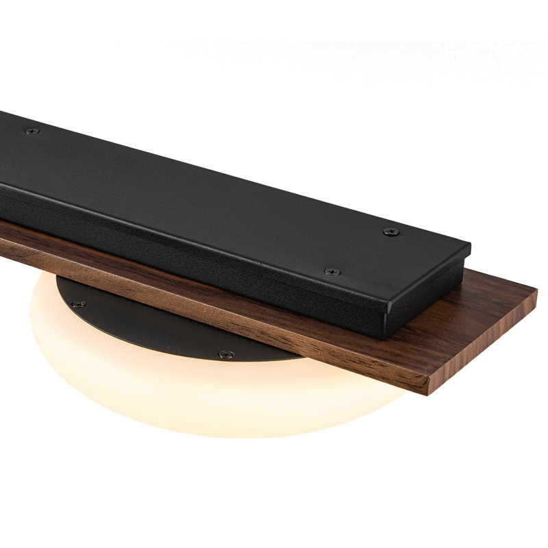 4 - Light Walnut Wood Grain Led Linear Island Pendant