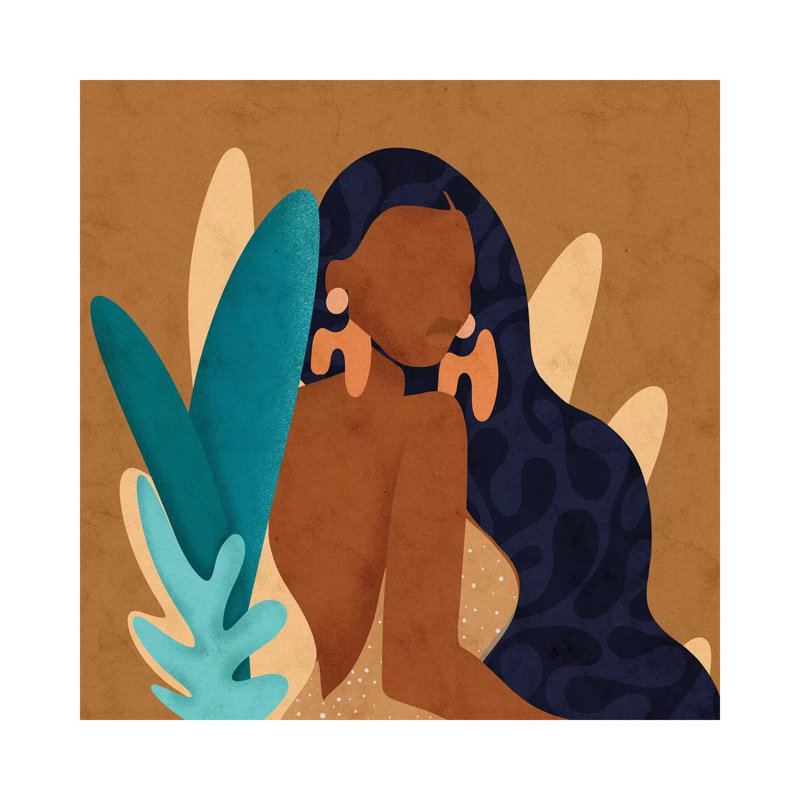 "In Bloom Square" par Reyna Noriega-impression d’art graphique, H 26 po x l 26 po x P 1,5 po, Toile tendue, Pas de tapis