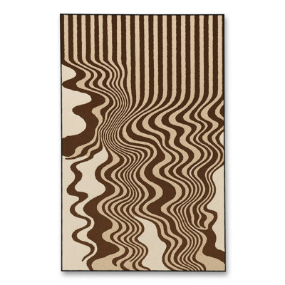 Tapis tissé orange à rayures Mosso