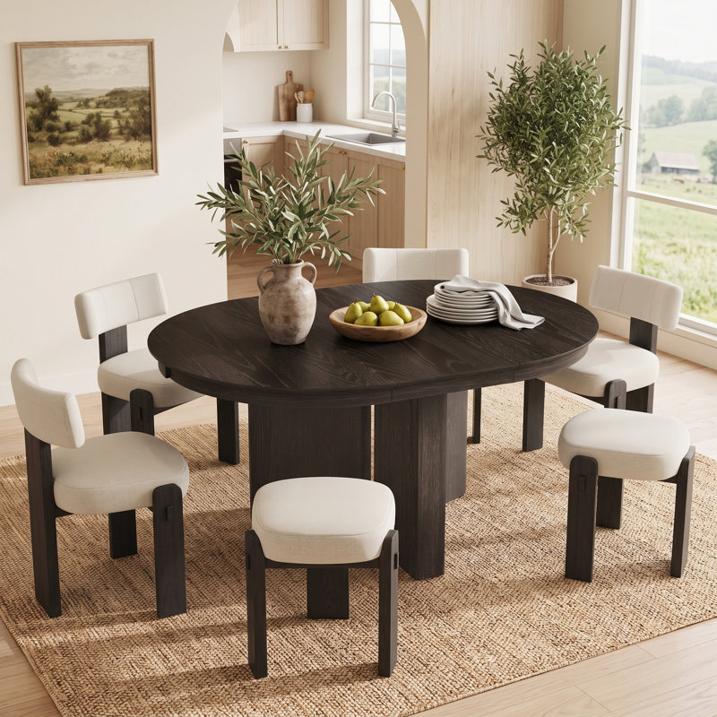 Table de salle à manger extensible Modern Farmhouse, Espresso