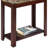 Wooden End Table With Marble Print Top