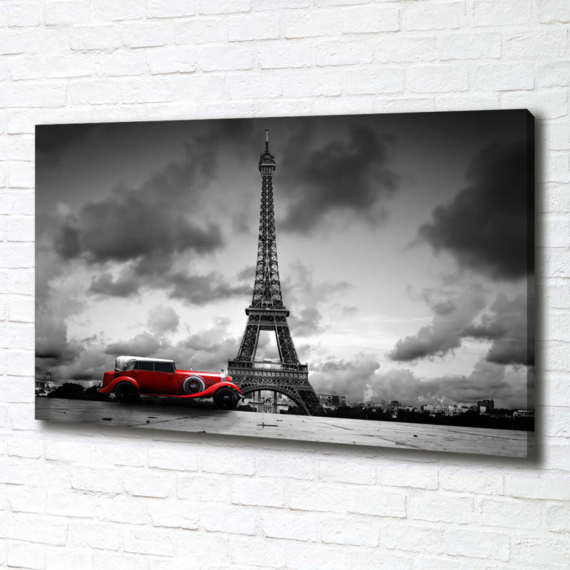 Eiffel Tower Red Classic Paris - Wrapped Canvas Print, 70 cm H x 100 cm W