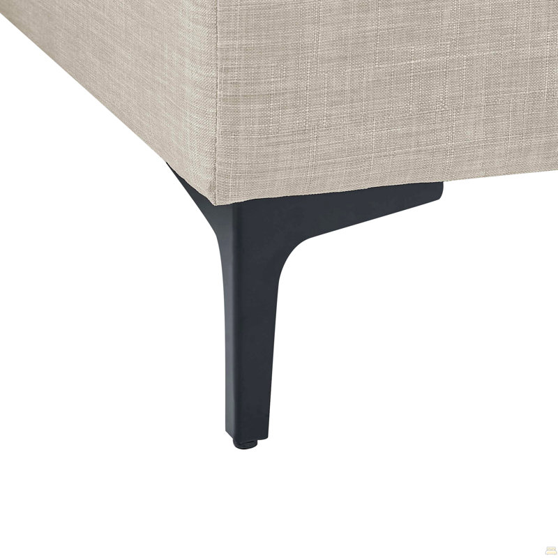 Canapé modulaire en lin rembourré avec pieds en métal, Blanc