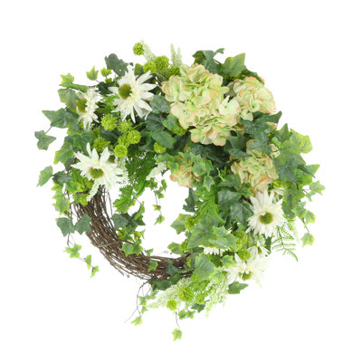 Couronne de 28 po avec Rudbeckias et hortensias