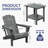 3-Piece HDPE Folding Adirondack Chair Set with Hidden Cup Holder & Side Table, All-Weather Outdoor Patio Chairs for Backyard, Fire Pit, Porch, Deck & Garden-401569121