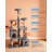 63.78-inch blue multi-layer particle board cat climbing frame