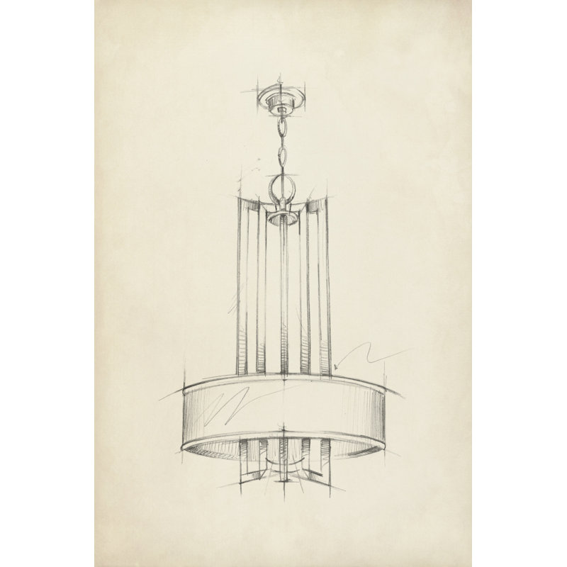 Mid Century Chandelier I by Ethan Harper - Wrapped Canvas Print, 46cm H x 30cm W x 3.8cm D