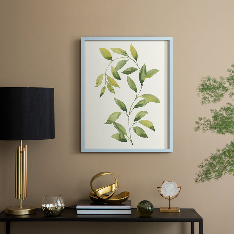Wilted Vine II, reproduction encadrée - bois massif, H 15 po x l 12 po, Bleu