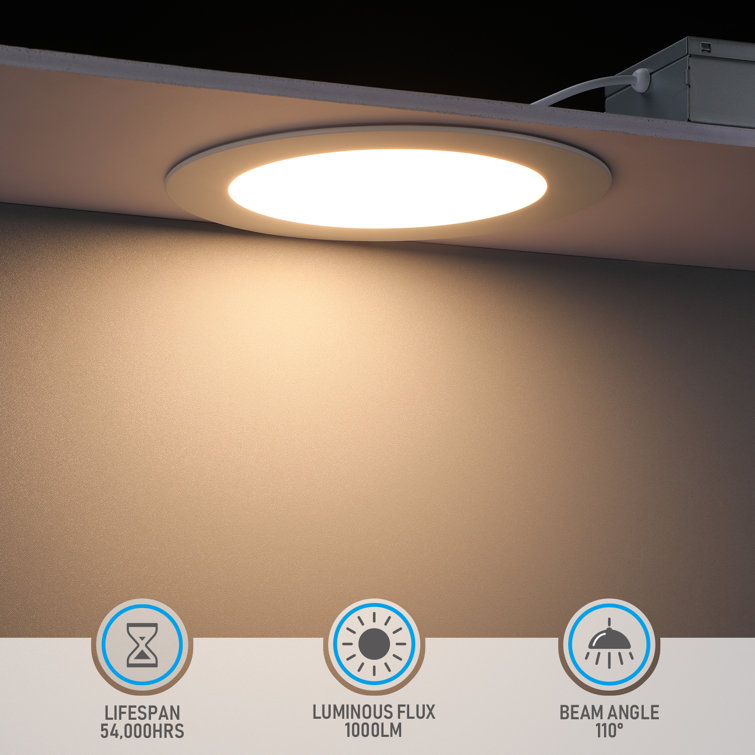 TORCHSTAR Inch LED Recessed Light with Junction Box, 12W Dimmable, 3000K  Warm White Wayfair