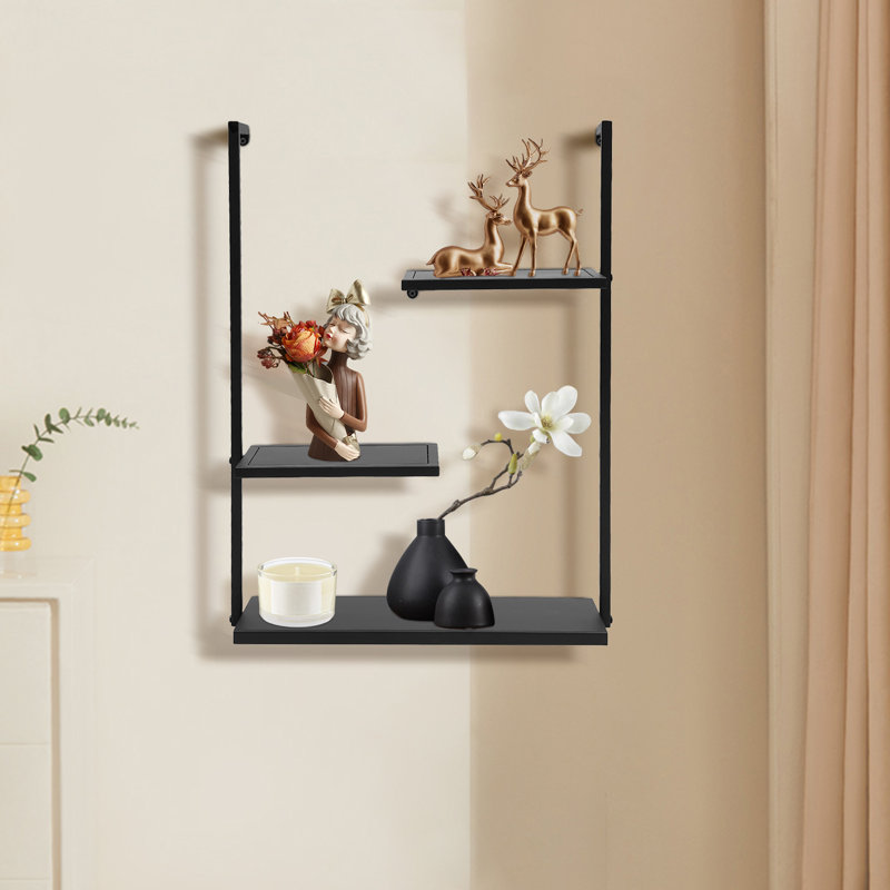 Tablette murale, présentoir de rangement noir, présentoir de rangement