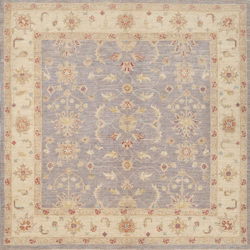 Tapis traditionnel beige / brun Jemotte, Carré 8 pi