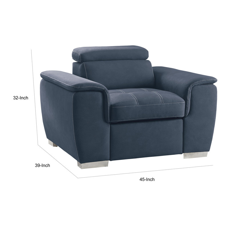 Samat 45" Modern & Contemporary Chair - Integrated Pull-Out Ottoman for Instant Relaxation, Custom Adjustable Headrest