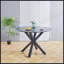 Table de salle à manger 42,1 "de style Mid-Century NOIR pour 4 à 6 personnes avec plateau rond en MDF-2040410920-2040410919