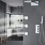 Système de douche thermostatique 22,36 * 10,63 ", pomme de douche murale à 4 fonctions de pluie et cascade avec douchette et 3 jets de corps avec valve brute-69217974