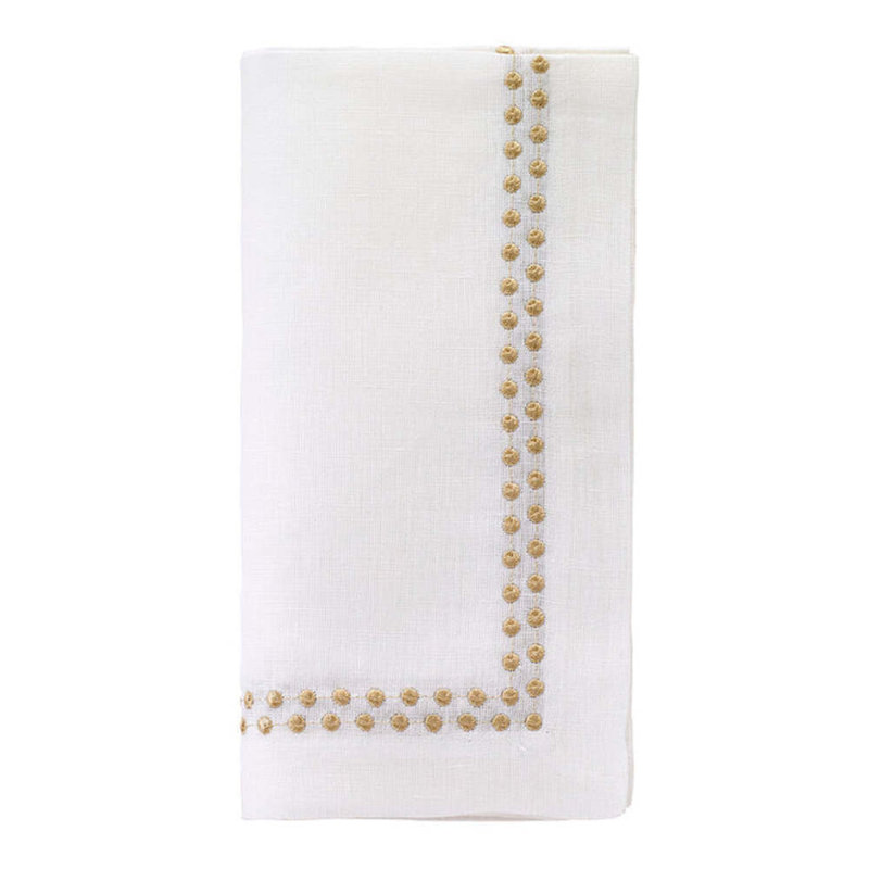 Pearls Napkins, White/Gold