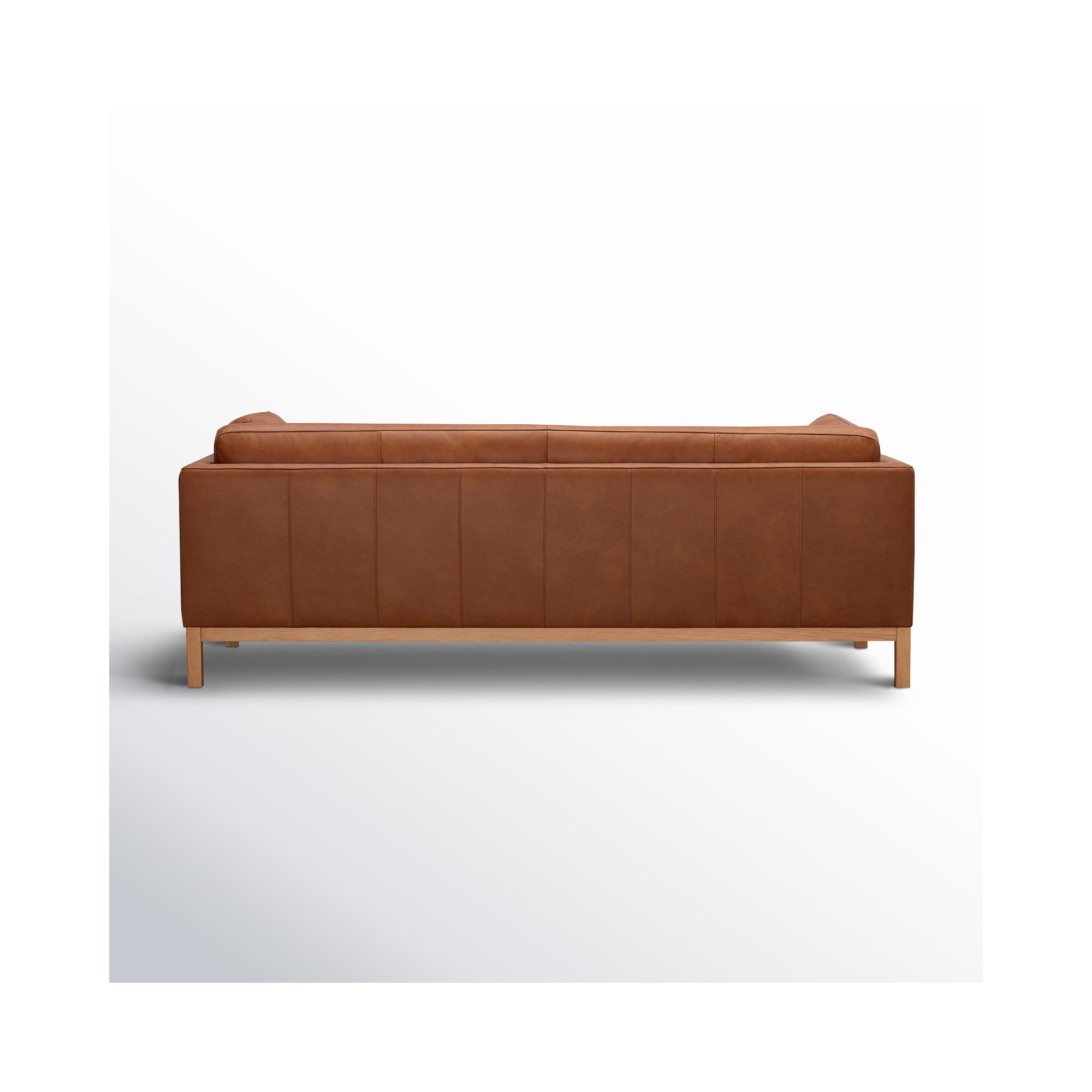 Nels 82'' Genuine Leather Square Arm Sofa