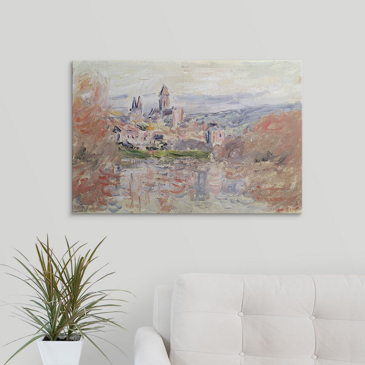 «The Village of Vetheuil, c.1881» par Claude Monet, reproduction d'art, H 8 po x l 12 po x P 1,5 po, Toile