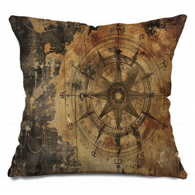 Nautical Throw Pillow, Navigation Cotton Twill Pillows