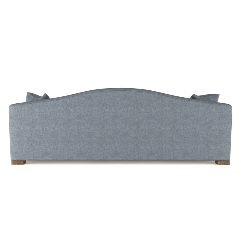Horatio Camelback Taper Curved-Arm Sofa, 33" H x 84" W x 40" D, Plush Velvet Haze, Weathered