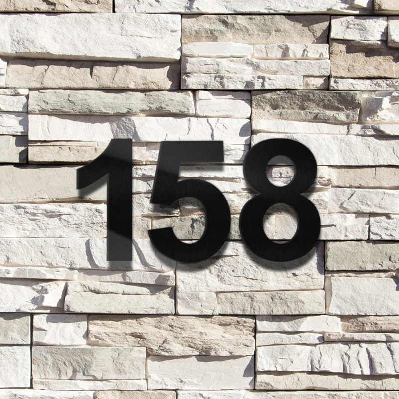 Matte Black Stainless Steel House Number 6"
